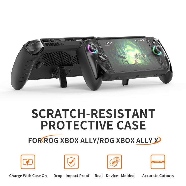 JYS TPU Protective Case for ASUS ROG Xbox Ally / X Console with Kickstand - Black