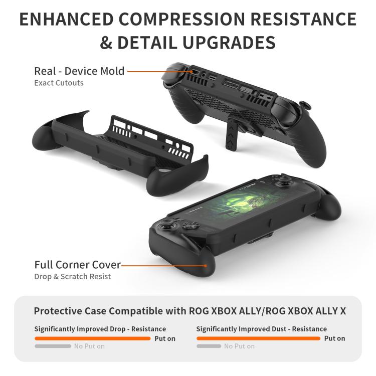 JYS TPU Protective Case for ASUS ROG Xbox Ally / X Console with Kickstand - Black