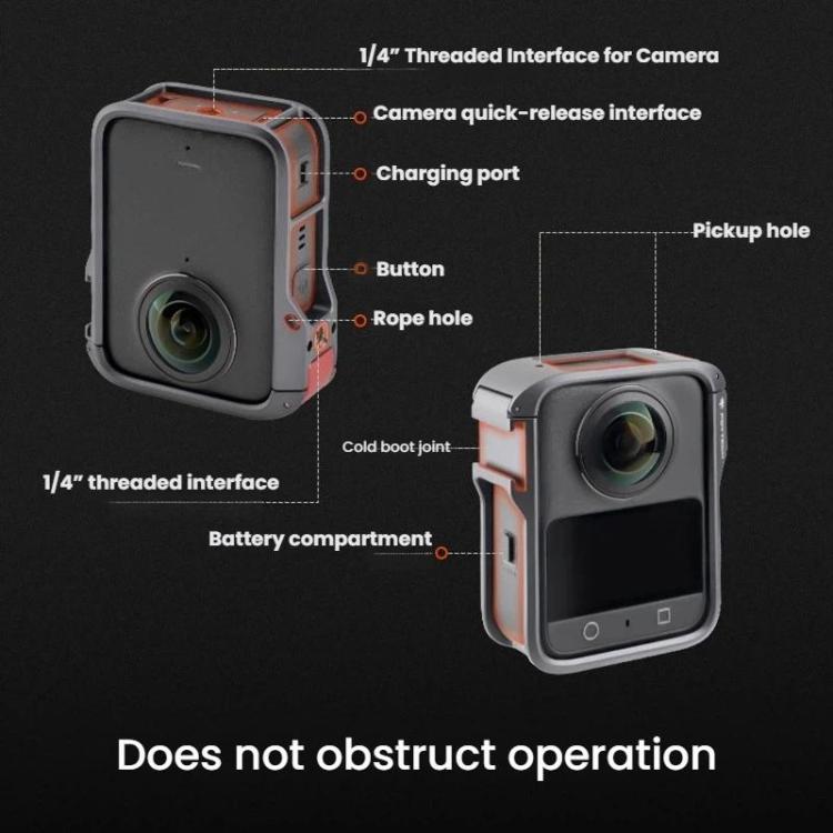 For DJI Osmo 360 PGYTECH Panoramic Camera Metal Cage Protective Extended Frame - P-63B-010