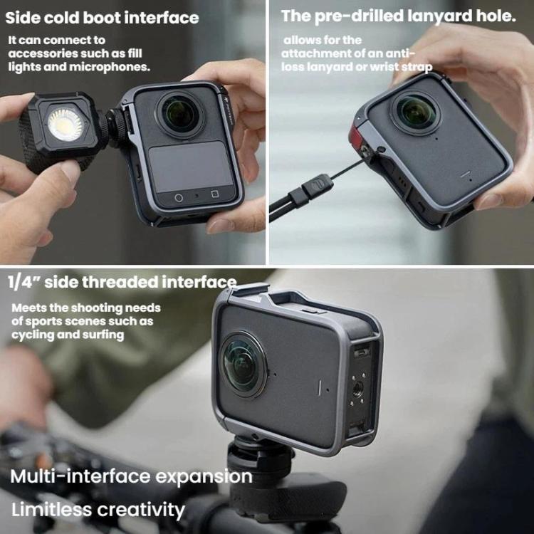 For DJI Osmo 360 PGYTECH Panoramic Camera Metal Cage Protective Extended Frame - P-63B-010