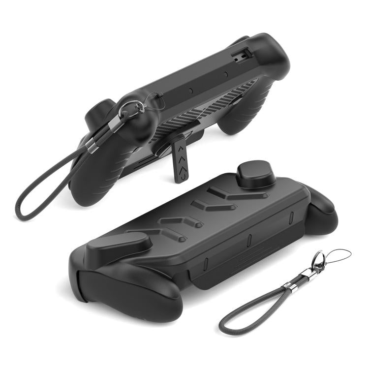For ASUS ROG Xbox Ally / Ally X Console JYS Full-Cover Case TPU Base & Hard ABS Top Shell with Kickstand - Black