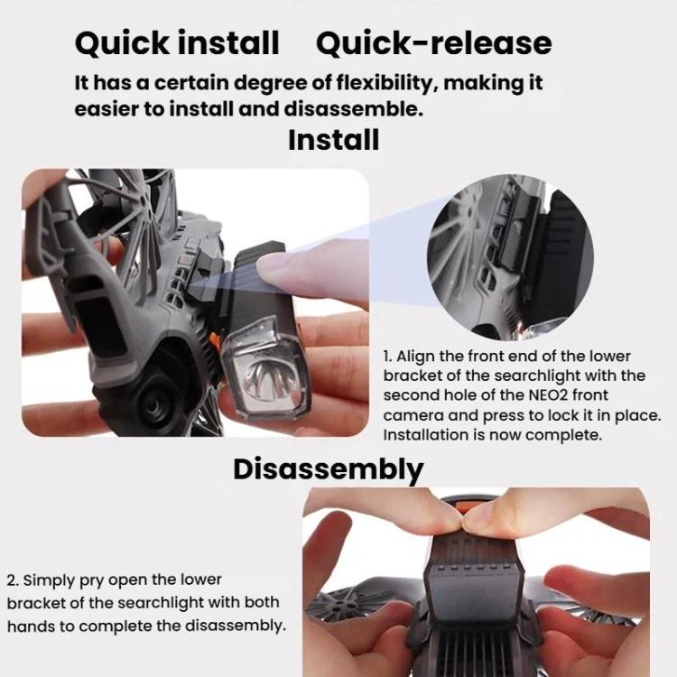 For DJI Neo 2 CQT Drone Down Hanging Rechargeable Night Light Fixed Searchlight