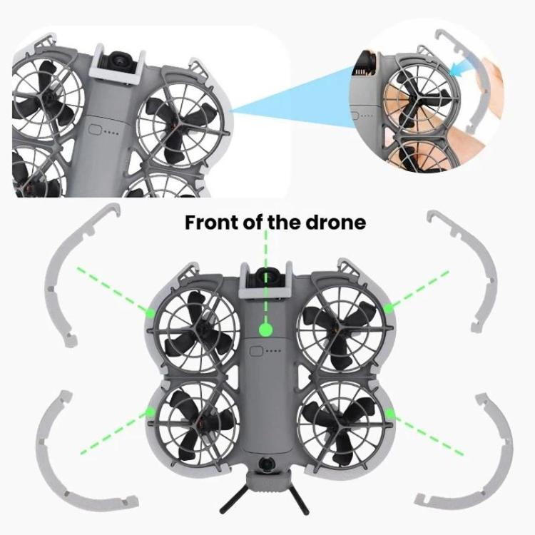 For DJI Neo 2 CQT 9pcs /Set Fuselage Crash Kit, Bumper+Protective Cover+Folding Kickstand