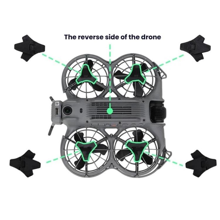 For DJI Neo 2 CQT 9pcs /Set Fuselage Crash Kit, Bumper+Protective Cover+Folding Kickstand