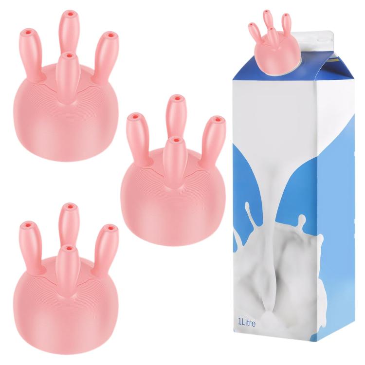 3pcs Reusable Spill-Proof Milk Carton Lid - Pink