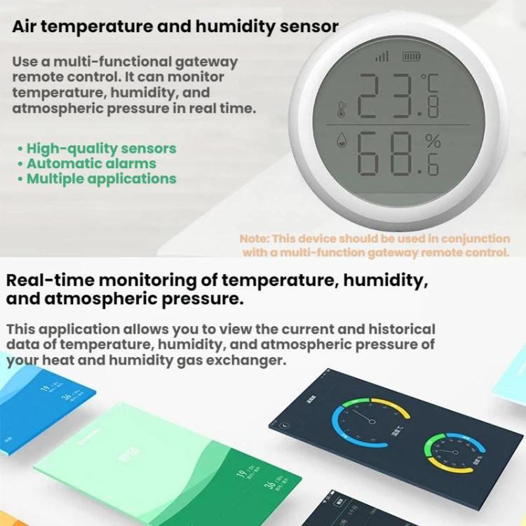 Tuya Smart ZigBee Sensor Smart Temperature Humidity Detector - White