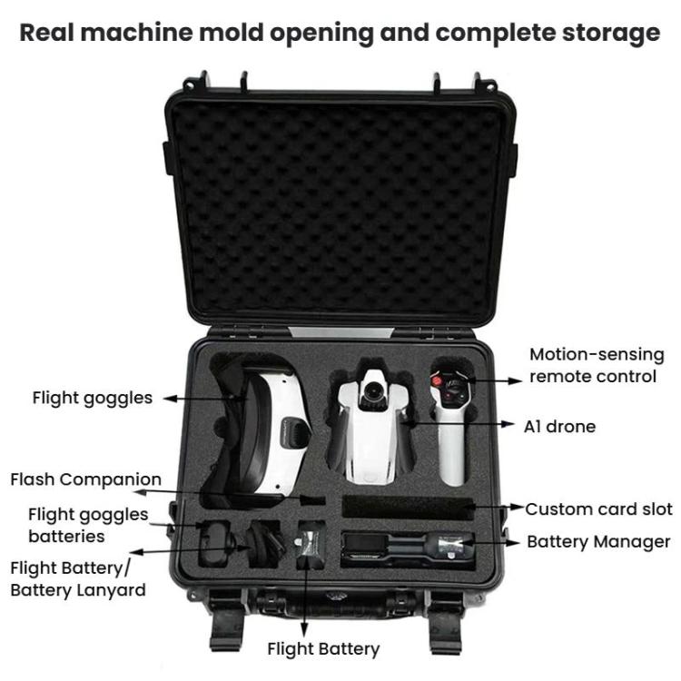 For ANTIGRAVITY A1 Drone Storage Bag Handheld Hard Shell Waterproof Pressure Resistant Case - Black