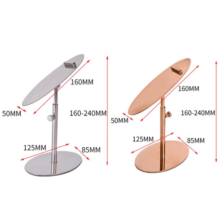 Stainless Steel Shoe Racks High-Heeled Shoe Display Stands, Style: Mirror Finish Oval Top Bottom