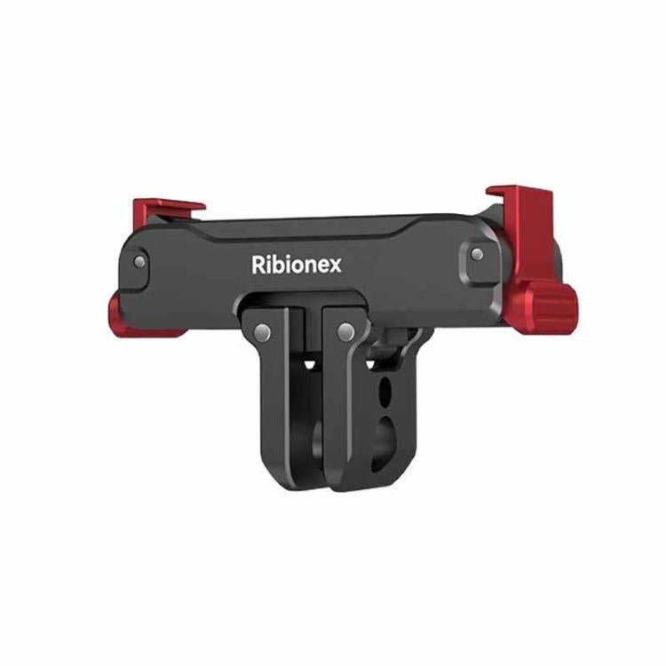 For DJI Osmo Action 6 / Nano Ribionex Dual-Sided Magnetic Quick-release Adapter Mount with 2-Claw and 1/4-inch Tripod Thread - Black