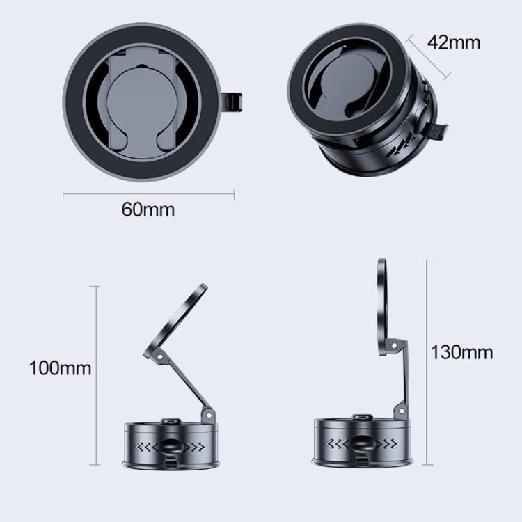 Car Rotating Folding Vacuum Suction Cup Magsafe Magnetic Phone Holder - D68