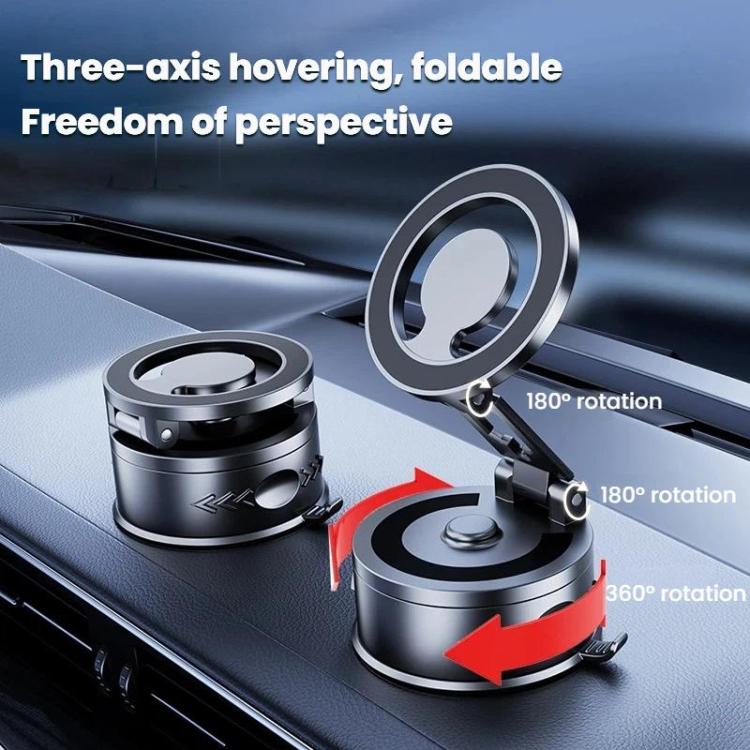 Car Rotating Folding Vacuum Suction Cup Magsafe Magnetic Phone Holder - D68