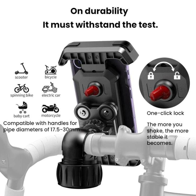 Mountain Bike/Electric Motorcycle Riding Phone Holder - Shock Absorption + Knob Base
