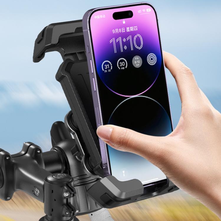 Mountain Bike/Electric Motorcycle Riding Phone Holder - Shock Absorption + Knob Base