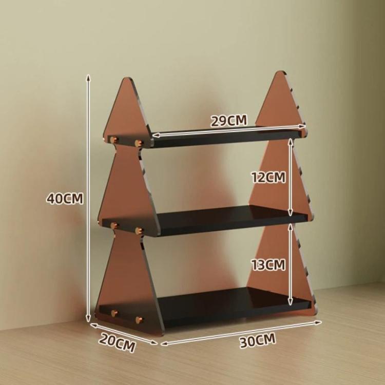 Household Double-Layer Cup Storage Shelf Coffee Cup Shelf For Water Bar, Style: Pine Tree Black Red