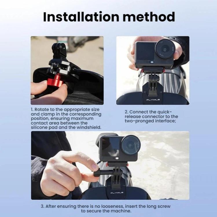 Flymile Camera Motorcycle Windshield Bracket Mounting Clip - FLY058