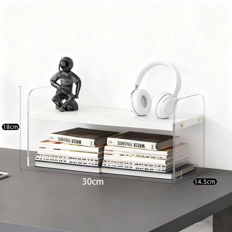 Desktop Storage Shelf Cup Holder & Desktop Cosmetic Organizer Box, Spec: Single 30cm White