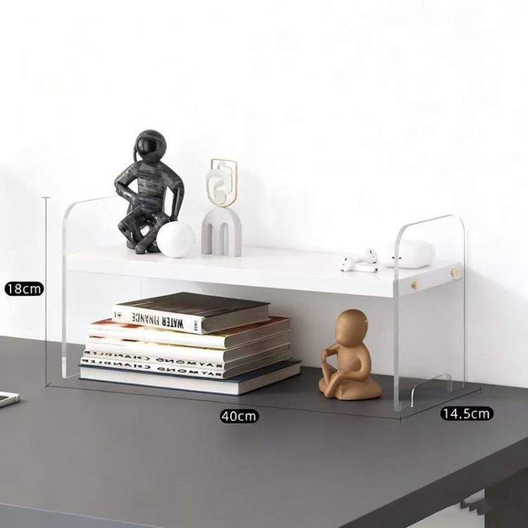 Desktop Storage Shelf Cup Holder & Desktop Cosmetic Organizer Box, Spec: Single 40cm White