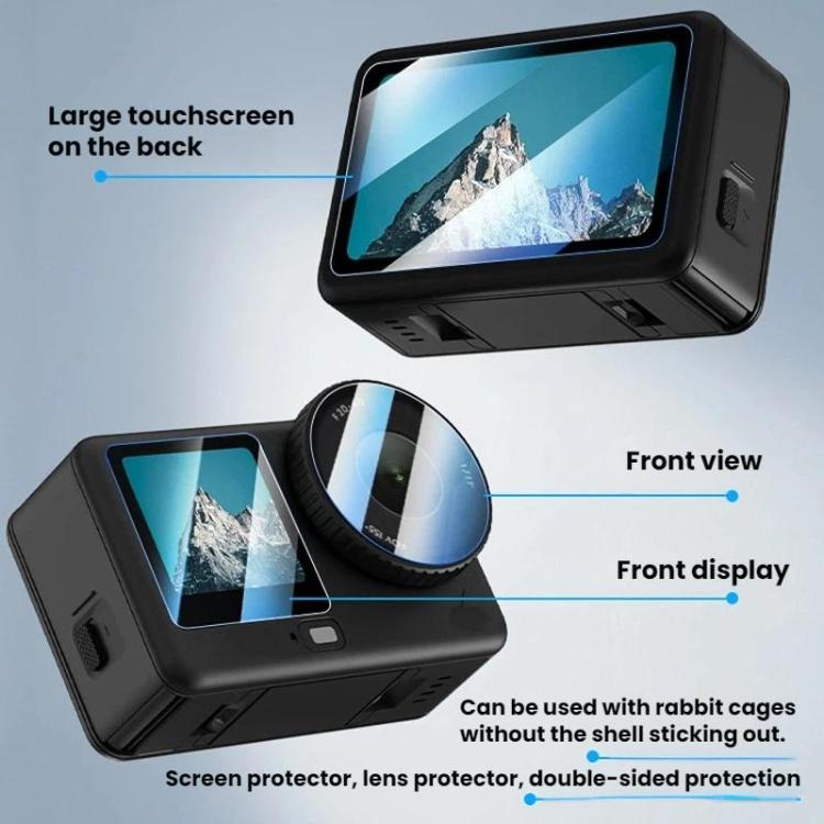 For DJI Osmo Action 6 Flymile Camera Lens HD Tempered Glass Screen Protector - AC6023