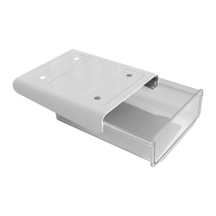 Hidden Under-Desk Drawer Storage Box Drill-Free Organizer Box, Spec: Transparent White Small