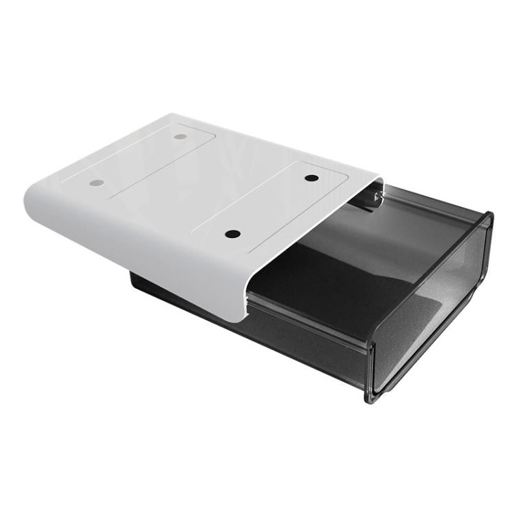 Hidden Under-Desk Drawer Storage Box Drill-Free Organizer Box, Spec: Transparent Black Small