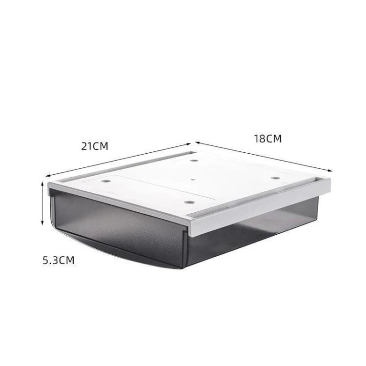 Hidden Under-Desk Drawer Storage Box Drill-Free Organizer Box, Spec: Matte Black Medium