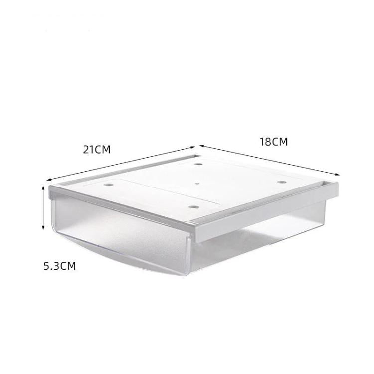 Hidden Under-Desk Drawer Storage Box Drill-Free Organizer Box, Spec: Matte Transparent Medium