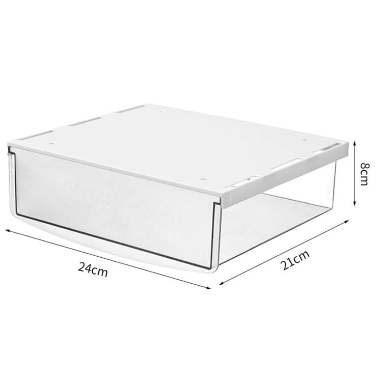 Hidden Under-Desk Drawer Storage Box Drill-Free Organizer Box, Spec: Matte White Large
