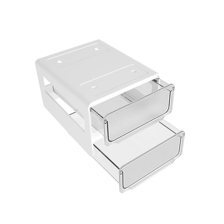 Hidden Under-Desk Drawer Storage Box Drill-Free Organizer Box, Spec: 2-layers Transparent Small