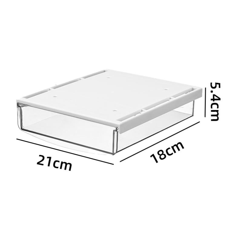 Hidden Under-Desk Drawer Storage Box Drill-Free Organizer Box, Spec: Transparent White Medium