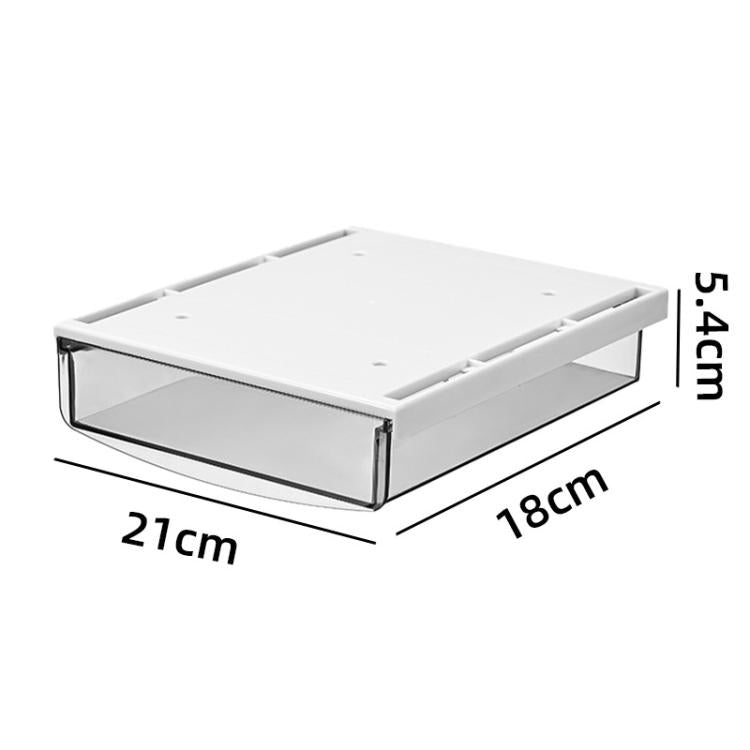 Hidden Under-Desk Drawer Storage Box Drill-Free Organizer Box, Spec: Transparent Black Medium