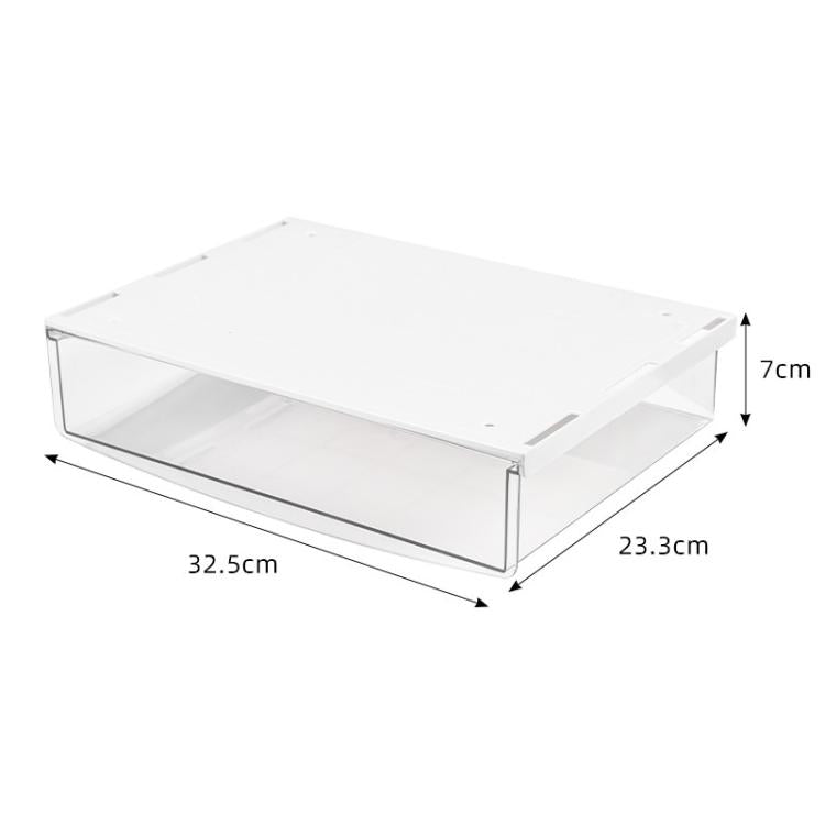 Hidden Under-Desk Drawer Storage Box Drill-Free Organizer Box, Spec: Transparent Extra Large