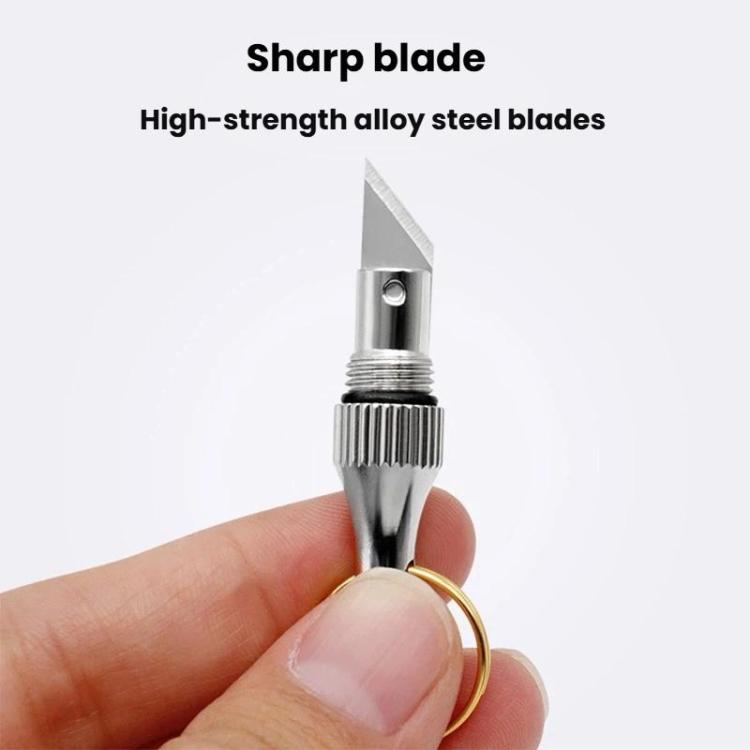 2pcs Capsule Engraving Knife Mini Portable Keychain Brass Small Engraving Knife - Gold+Silver