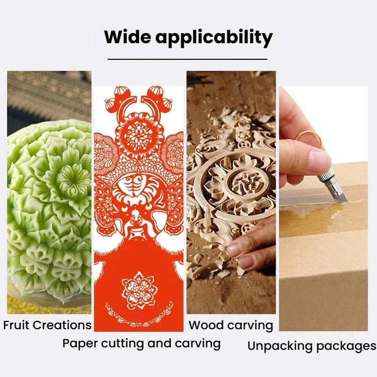 2pcs Capsule Engraving Knife Mini Portable Keychain Brass Small Engraving Knife - Gold+Silver