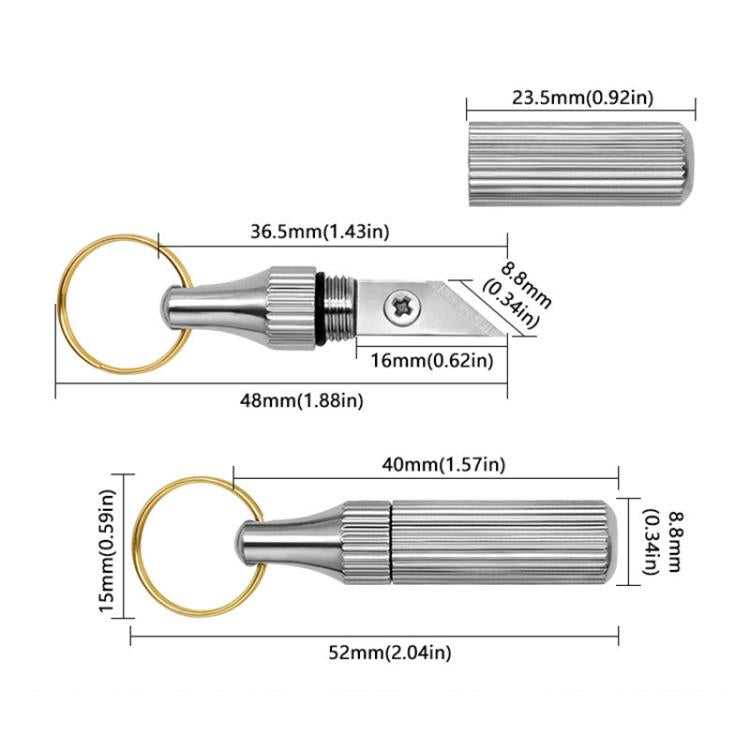 2pcs Capsule Engraving Knife Mini Portable Keychain Brass Small Engraving Knife - Gold+Silver