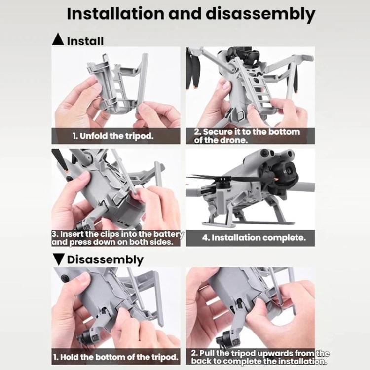 For DJI Mini 5 Pro BRDRC Extended Height Landing Gear - Gray