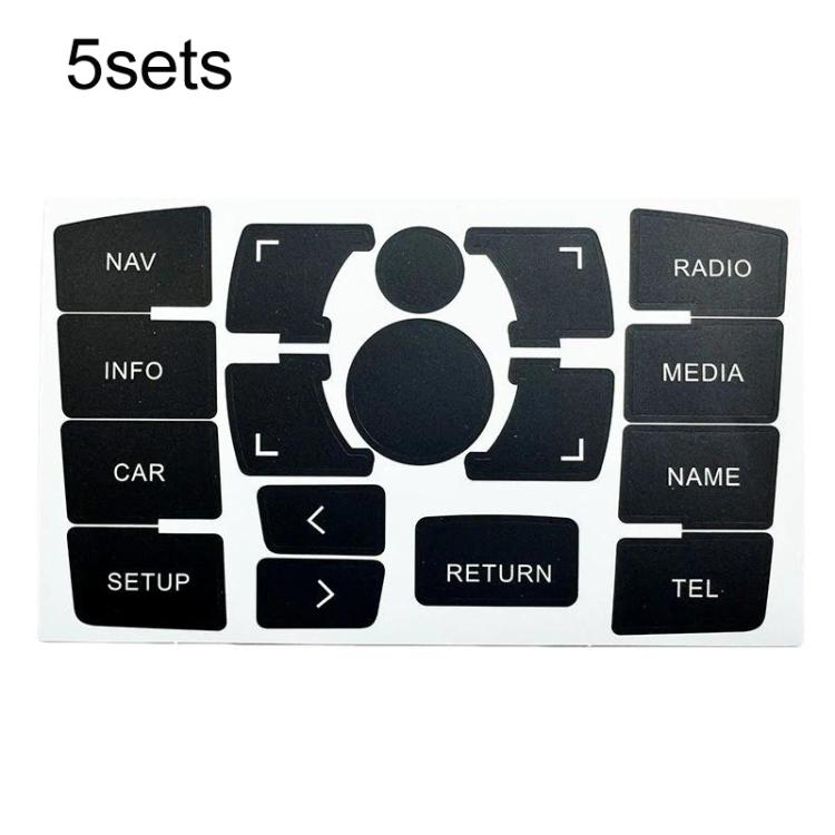 For Audi A6 / A6L 2007-2011 Left Drive 5sets Multimedia Radio Panel Repair Sticker Button Repair Decal