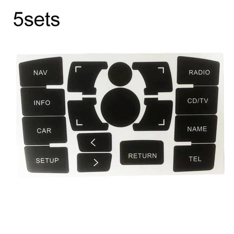 For Audi A6 / A6L 2004-2006 Left Drive 5sets Multimedia Radio Panel Repair Sticker Button Repair Decal