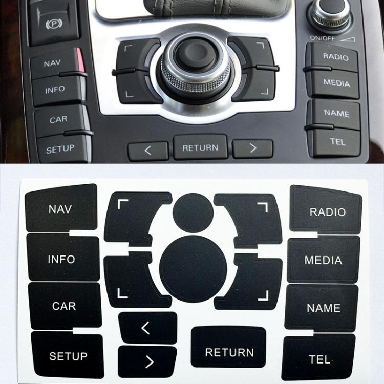 For Audi A6 / A6L 2004-2006 Left Drive 5sets Multimedia Radio Panel Repair Sticker Button Repair Decal