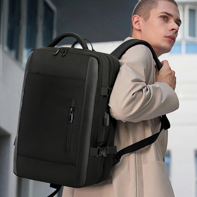 KINGSGEAR Commuting Business Traveling Backpack Large Capacity Luggage Computer Bag - Black