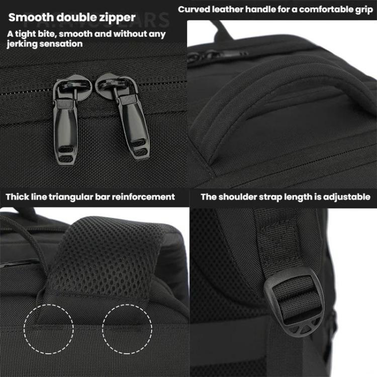 KINGSGEAR Commuting Business Traveling Backpack Large Capacity Luggage Computer Bag - Black