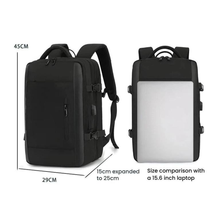 KINGSGEAR Commuting Business Traveling Backpack Large Capacity Luggage Computer Bag - Black