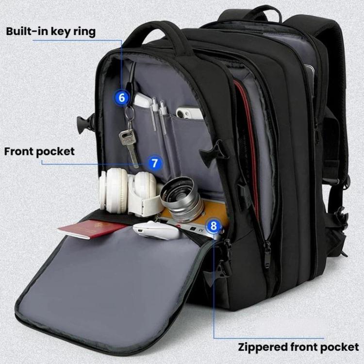 KINGSGEAR Commuting Business Traveling Backpack Large Capacity Luggage Computer Bag - Black