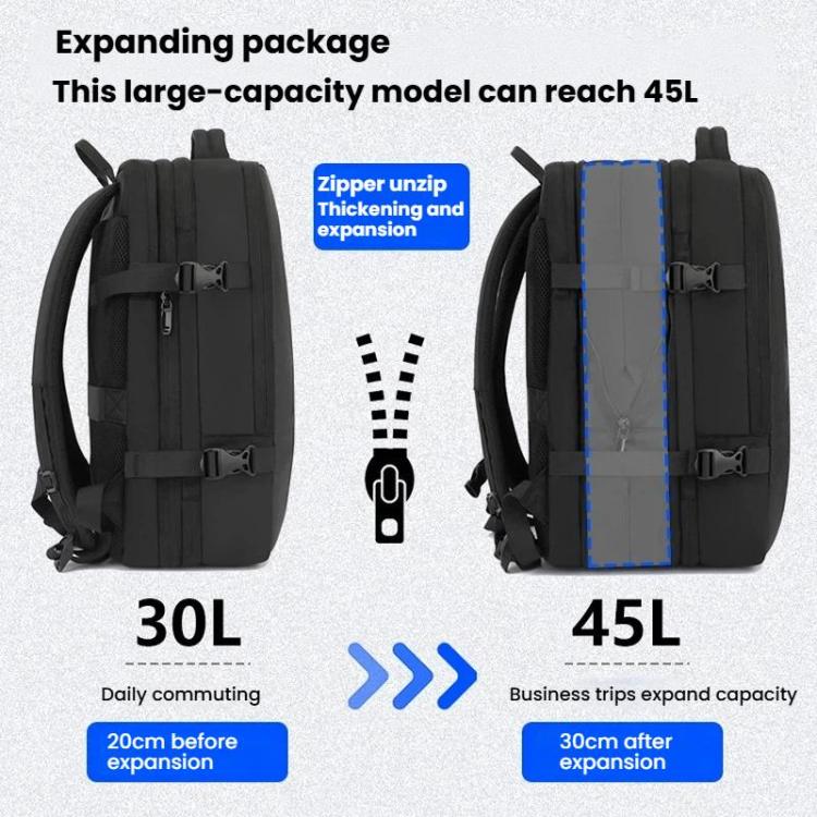 KINGSGEAR Commuting Business Traveling Backpack Large Capacity Luggage Computer Bag - Black
