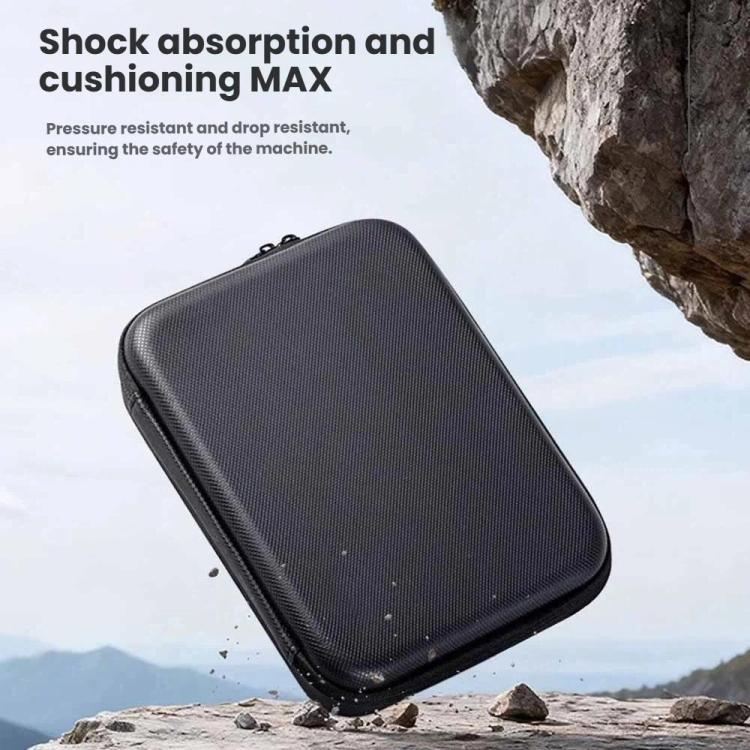 For DJI Osmo Action 6 Adventure Combo Carrying Case Shock-Absorbing EVA+PU Storage Bag Shoulder Strap Black