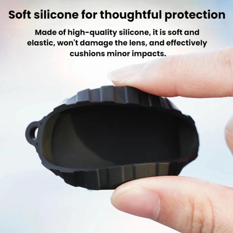 For DJI Osmo Action 6 Flymile Dustproof Protective Silicone Lens Cap - Black