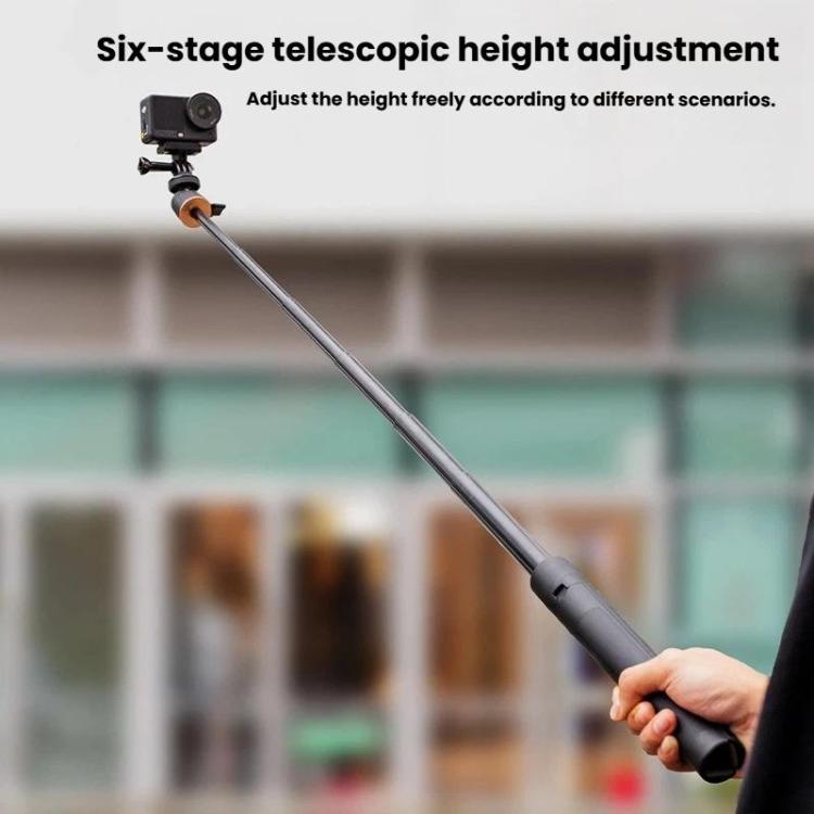 1.2m Extendable Selfie Stick Tripod For Action Cameras With Ball Head 360-Degree Rotatable - Black