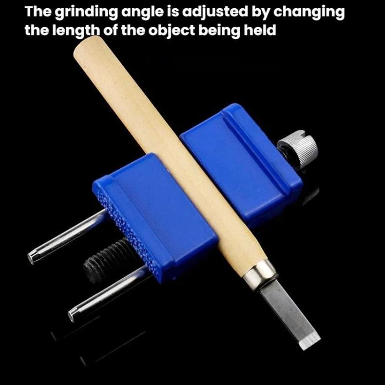 Manual Sharpener Angle Setter Planer Knife Flat Spade Woodworking Chisel Bearing Roller Tool - Blue