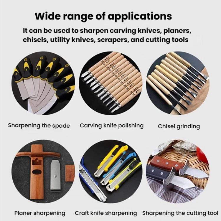 Manual Sharpener Angle Setter Planer Knife Flat Spade Woodworking Chisel Bearing Roller Tool - Blue