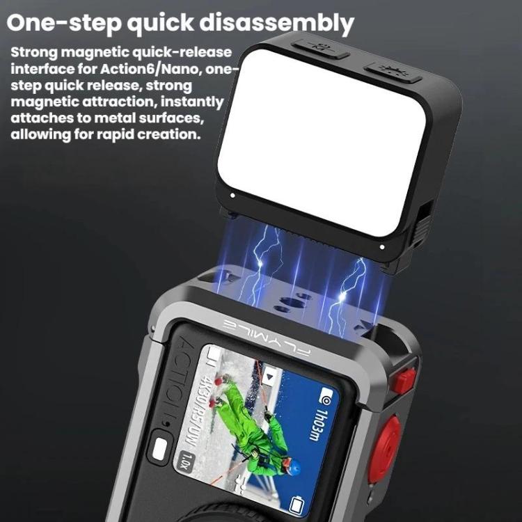 For DJI Osmo Aciton 6 / Osmo Nano Flymile Magnetic Selfie Light - Black