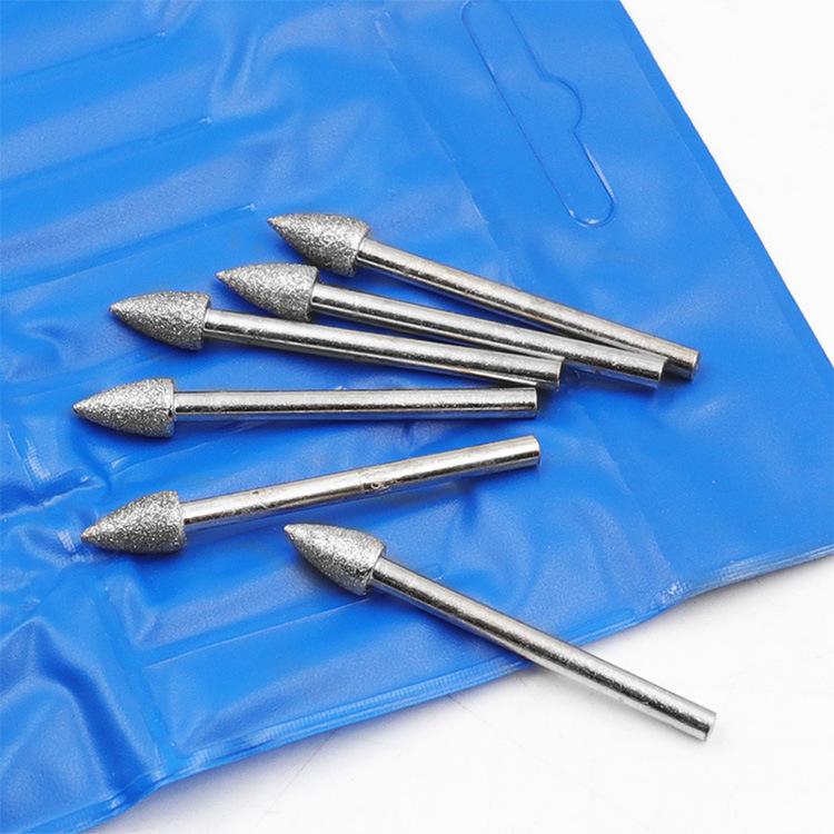 20pcs /Pack 120 Mesh Pointed Diamond Grinding Head Diamond Fine Sanding Rod Jade Engraving Grinding Heads